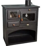 K&uuml;chenofen Holzherd Prity 1P34 Rauchrohr rechts &ndash; 10kW + BIMSCHV II - Schwarz