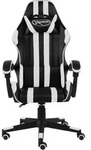 vidaXL Gaming-Stuhl Schwarz und Wei&szlig; Kunstleder - Schwarz/Wei&szlig;