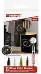 Edding 780, Schwarz, Kupfer, Gold, Silber, Wei&szlig;, Mehrfarbig, 5 Farben,...