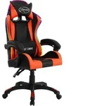 vidaXL Gaming-Stuhl mit RGB LED-Leuchten Orange und Schwarz Kunstleder -