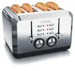 Arendo Toaster f&uuml;r 4 Scheiben, 1630 W, Automatik, Edelstahl, W&auml;rmeisolierendes