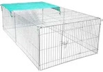 EUGAD Freilauf Kleintiergehege mit Ausbruchsperre, Wei&szlig;, 180x120x60cm -...