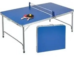 Tischtennisplatte compact, klappbar, Set 2 Schl&auml;gern, 160 x 80 x 70 cm - Blau