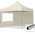 TOOLPORT 3x3m Aluminium Faltpavillon, inkl. 2 Seitenteile, creme - Creme
