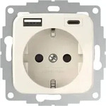 2USB inCharge PRO SI; 1 x USB/A 1 x USB/C , 3000 mA / 15W, cremeweiss - Wei&szlig;
