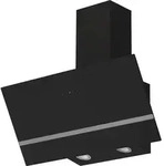 Dunstabzugshaube 80 cm kopffreie Schr&auml;ghaube Wandhaube Glas Schwarz LED...