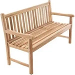 VCM 3-Sitzer Gartenbank Parkbank | hochwertig | Teak Holz natur | Landhausstile 