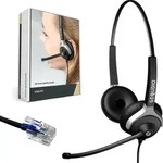 GEQUDIO Headset 2-Ohr f&uuml;r Cisco mit Kabel - Schwarz
