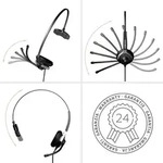 GEQUDIO WA9004, Kabelgebunden, B&uuml;ro/Callcenter, 60 g, Kopfh&ouml;rer, Schwarz - Schwarz