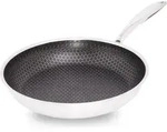HENSSLERS | Edelstahlpfanne | 28 cm | Edelstahl | Silberfarben - Schwarz/Silber