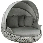 Dehner Gartenm&ouml;bel Sunlounger Miami, mit Faltdach und Polstern, 220 x 82 x 168 cm,