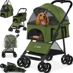 LOVPET&reg; Hundewagen 2in1 Hundebuggy Hundebox Transporttasche Faltbar klappbar bis 20