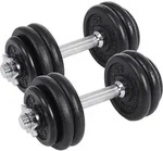 SONGMICS Hanteln, Hantelset aus Gusseisen, 2 x 15 kg, verstellbar, f&uuml;r M&auml;nner und