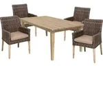 Garden Pleasure Sitzgruppe Norvell/Visalia, schwarz Kunststoff, Metall, 5-teilig -