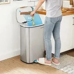 SONGMICS M&uuml;lleimer, Abfalleimer, 50 Liter, Treteimer aus Stahl, Inneneimer aus