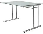kerkmann Schreibtisch ARTLINE (B)1.200 mm mit Glasplatte Speditionsversand