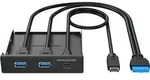 GRAUGEAR Multi Frontblende 3-Fach USB-HUB. 1x USB-C.2x USB-A retail - Schwarz