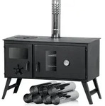 CampFeuer Zeltofen | 58,5 x 28,5 x 232 cm | Zeltheizung, Holzofen f&uuml;r Camping -