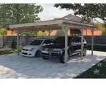 Flachdach-Doppelcarport 616 B x T x H 500 x 500 x 247 - Naturbelassen