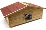 Wiltec Gro&szlig;es Katzenhaus 99 x 52 x 42 cm aus Holz, Katzenh&uuml;tte f&uuml;r Garten...