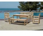 M&ouml;bilia Garten Sitzgruppe 5-tlg aus Teak-Holz | 2 Armlehnst&uuml;hle, 2 B&auml;nke, 1 Tisch