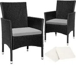 tectake&reg; 2er Set Rattanstuhl Nantes widerstandsf&auml;hig 59 x 57 x 85 cm - Schwarz