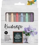 folia 370609 - Kreidestifte Set, 6 Stifte sortiert in 6 verschiedenen Farben - Blau