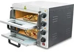 Bituxx Elektrischer Pizza Doppelofen 3000 Watt Silber MS-18168 - Silber/Schwarz