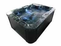 HOME DELUXE - Whirlpool BLACK MARBLE PURE - 210 x 160 x 80 cm - inkl. 21 