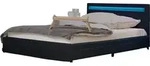 HOME DELUXE - LED Bett NUBE - Dunkelgrau, 180 x 200 cm - inkl. Lattenrost und