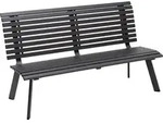Dehner Gartenbank London, 3-Sitzer, 150 x 88 x 64 cm, Aluminium pulverbeschichtet,