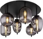 Globo Lighting Deckenleuchte Metall schwarz matt, 6x E14 - Schwarz