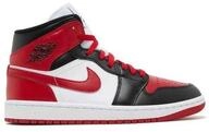 Nike Air Jordan 1 Mid White Bred Toe Black Red Chicago - EU: 44.5