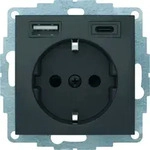 Berker B.3 Steckdose SCHUKO + USB A/C, anthrazit matt, 1 Stk. - Grau
