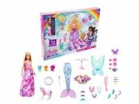 Barbie Dreamtopia Märchen-Adventskalender 2022, Meerjungfrau-/Prinzessin-Puppe