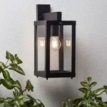 BRILLIANT Au&szlig;enwandleuchte Gaia | Outdoorleuchte | Metall/Glas | schwarz | IP44 | 1x
