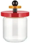Alessi Twergi - Vorratsglas mit Holzdeckel 75 cl, rot - Gelb