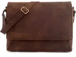 LEABAGS Leder Umh&auml;ngetasche Herren & Damen I - Akzeptabel - Braun