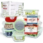 Fresh Master Frischhaltedose Set 18 tlg. Borosililatglas, (370 ml, 640 ml, 1.050 ml,