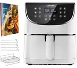 Cosori Premium 5,5-Liter Hei&szlig;luftfritteuse mit Spie&szlig;gestell, Wei&szlig; - Wei&szlig;