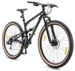BIKESTAR Vollgefedert Aluminium Mountainbike 29 Zoll, 21 Gang Shimano Schaltung mit