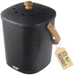 Biom&uuml;lleimer mit Deckel, nachhaltig, geruchsdicht, HMF 3780, 3L, Schwarz - Schwarz