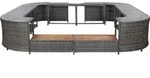 vidaXL Whirlpool-Umrandung Quadratisch Grau 268x268x55 cm Poly Rattan