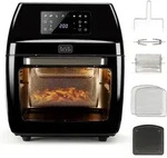 Black+Decker BXAFO1200E Hei&szlig;luftfritteuse 12L 360&deg; Drehspie&szlig;welle 1700W - Schwarz