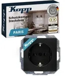 Kopp Paris Schutzkontakt-Steckdose, 1-fach, mit Ber&uuml;hrungsschutz, 16A, 250V,...