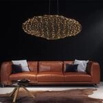 By Rydens LED-H&auml;ngeleuchte Hayden XL 115cm Goldfarben Oval