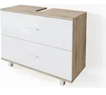 Waschbeckenunterschrank Vicco Ilias Wei&szlig;/Sonoma 80 x 60.8 cm, Model 34584 -