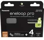 Akku eneloop pro, Mignon AA 1,2V / 2.500mAh + Case (4 St&uuml;ck + Akkubox) - Schwarz