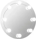 vidaXL Wandspiegel mit LED-Beleuchtung Rund Glas - Silber