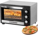 Steinborg Minibackofen 25 Liter | Pizzaofen | 3 in 1 Backofen | Umluft | Silber| 1600